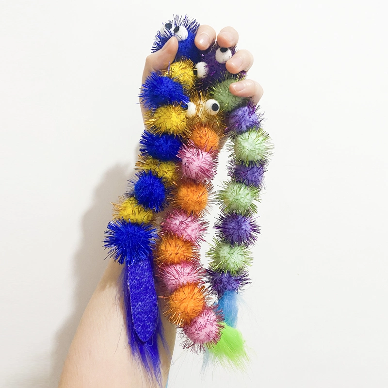 Wholesale/Supplier Cat Stickers Interactive Feather Toy Multicolor Cat Teaser Pet Tail Shape Cat Toys Stick Feather