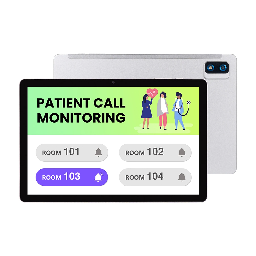 La atención de salud de montaje en pared tableta de 10 pulgadas de pantalla táctil Video llamada Android Tablet Tablet médicos Poe Estación de acoplamiento