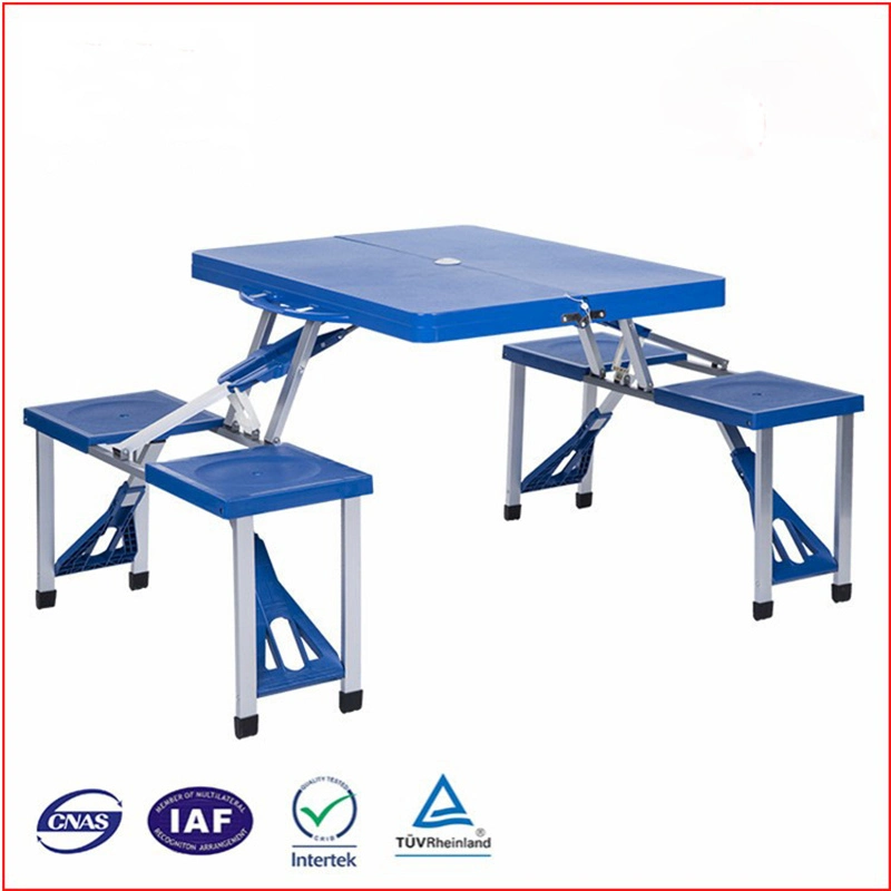 Leisure Folding Tables and Chairs Set Plastic Blue Restaurant Furniture