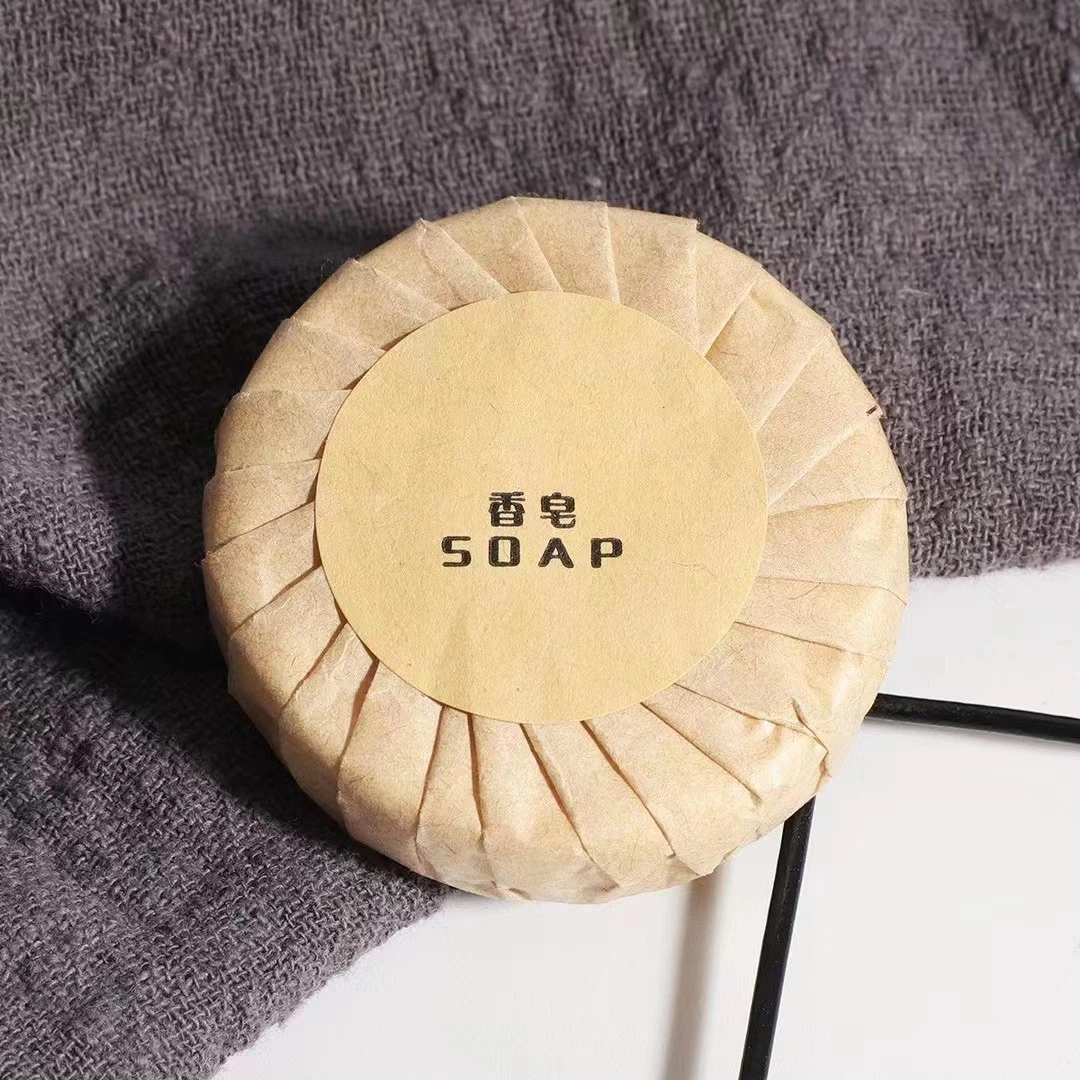 Savon d'hôtel à l'avoine ronde en vente en gros OEM enveloppé dans un sac en papier kraft