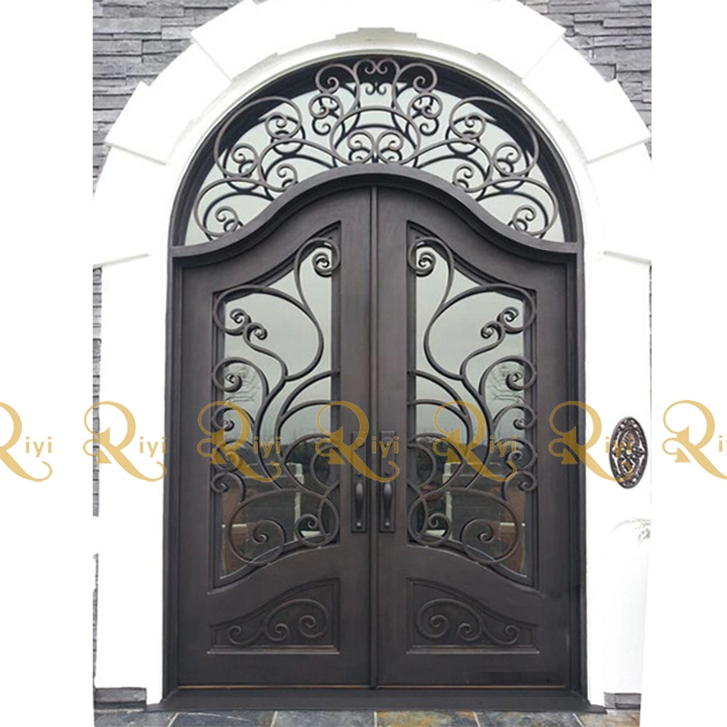 Online Custom Size Residential Exterior Entry Wrought Iron Door