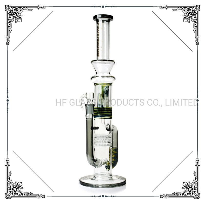 Factory Wholesale/Supplier Quality Big Recycle Phoenix Heavy 18 Inches Honeycomb Straight Tube Hookah Glass Smoking Water Pipe