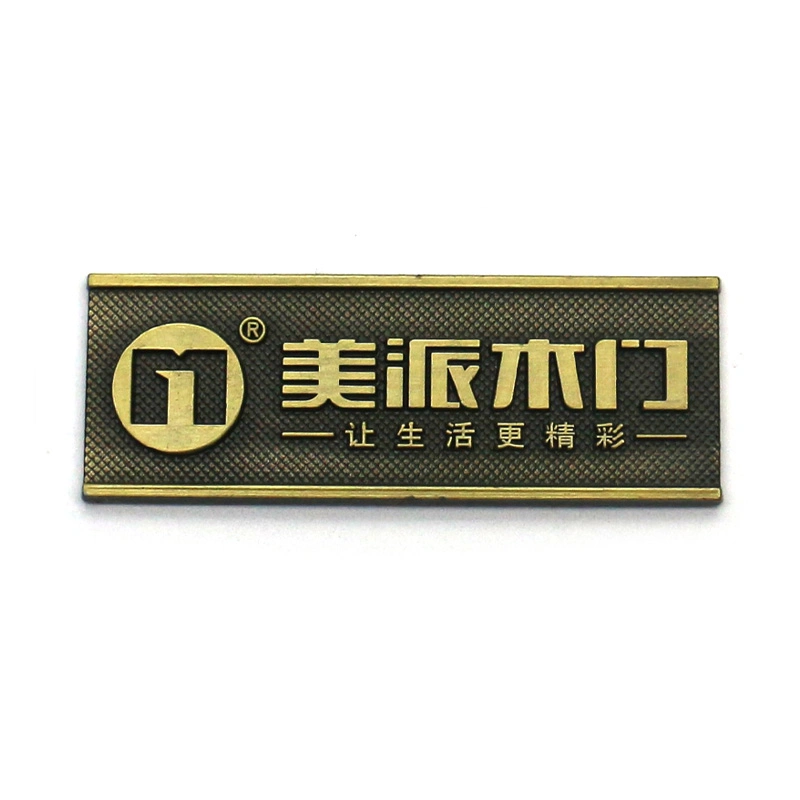 China Manufacturer Furniture Kitchenware Door Fashion Clothing Handbag Shoes Zinc Alloy Metal Label Appliance Plate Company Logo Name Pin Tag