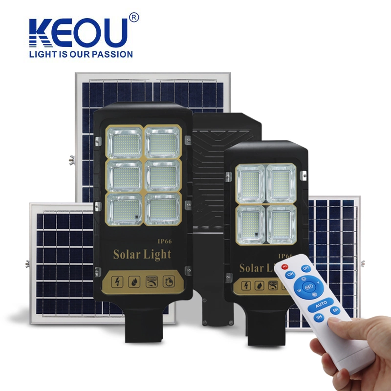 Keou Garden Light 100W 200W 250W 300W IP65 Waterproof Remote Control LED Solar Street Light