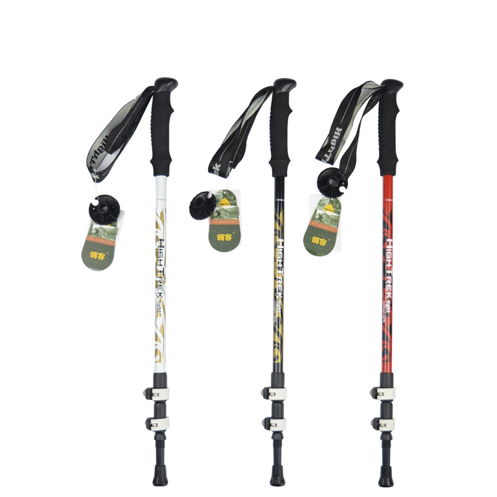 Outdoor Hiking Pole Climbing Stick 3-Section Telescopic Folding Aluminium 7075 Walking Hiking Sticks Trekking Poles