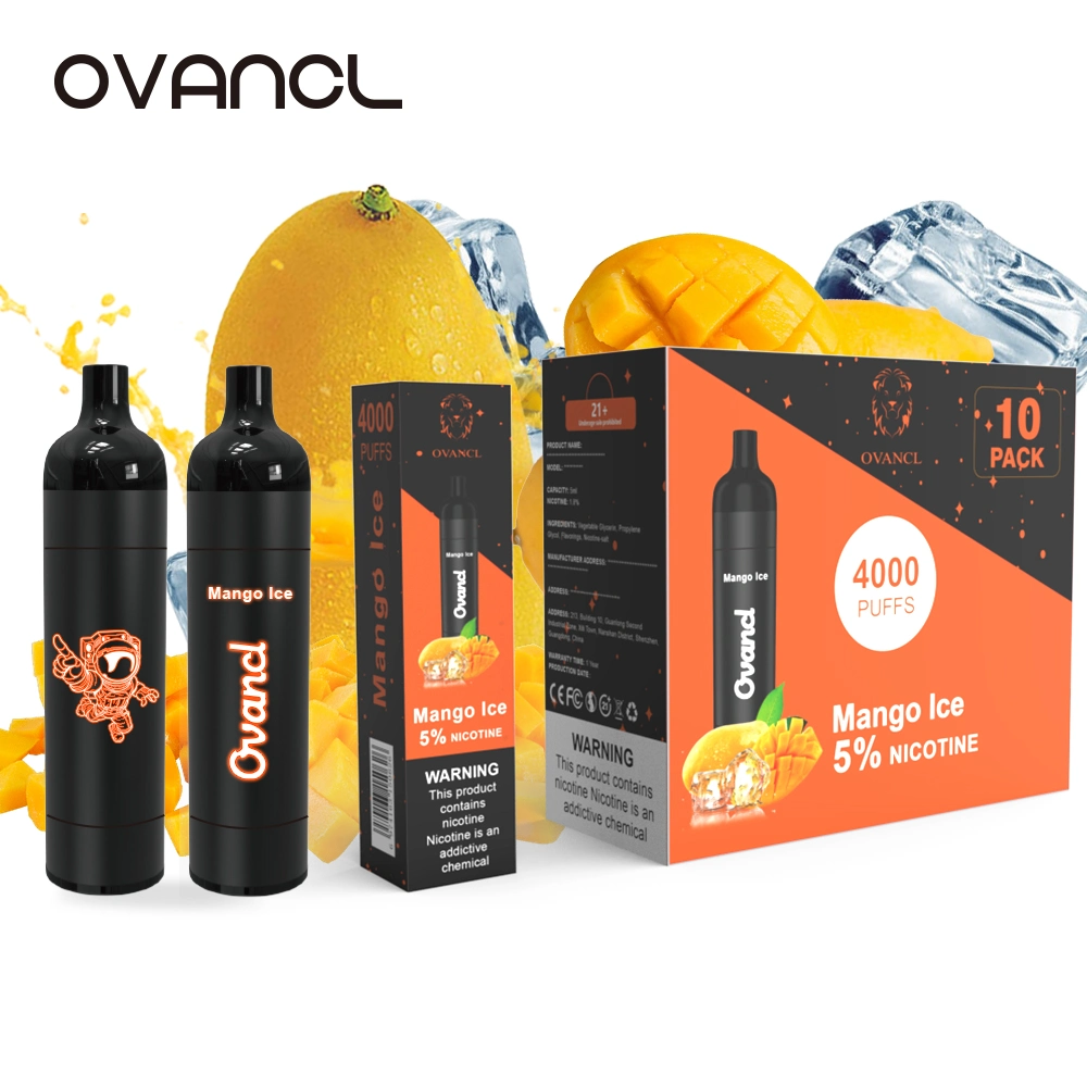 Original Ovancl 4000 Puffs E Cigarette Flash LED Light Free Nicotine Rechargeable Puff Bar Vape Pen Disposable Vape Pen Accessories