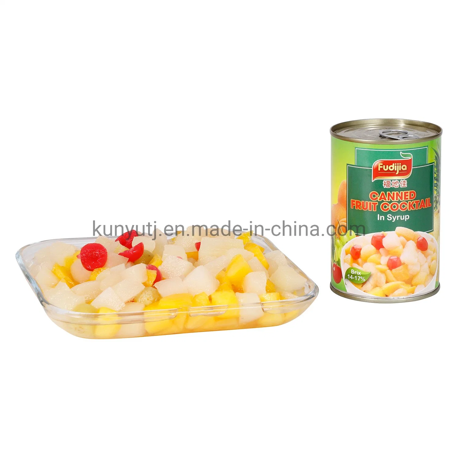 Mejor calidad 425g ensalada de frutas de cóctel de frutas en lata con competitiva Precio