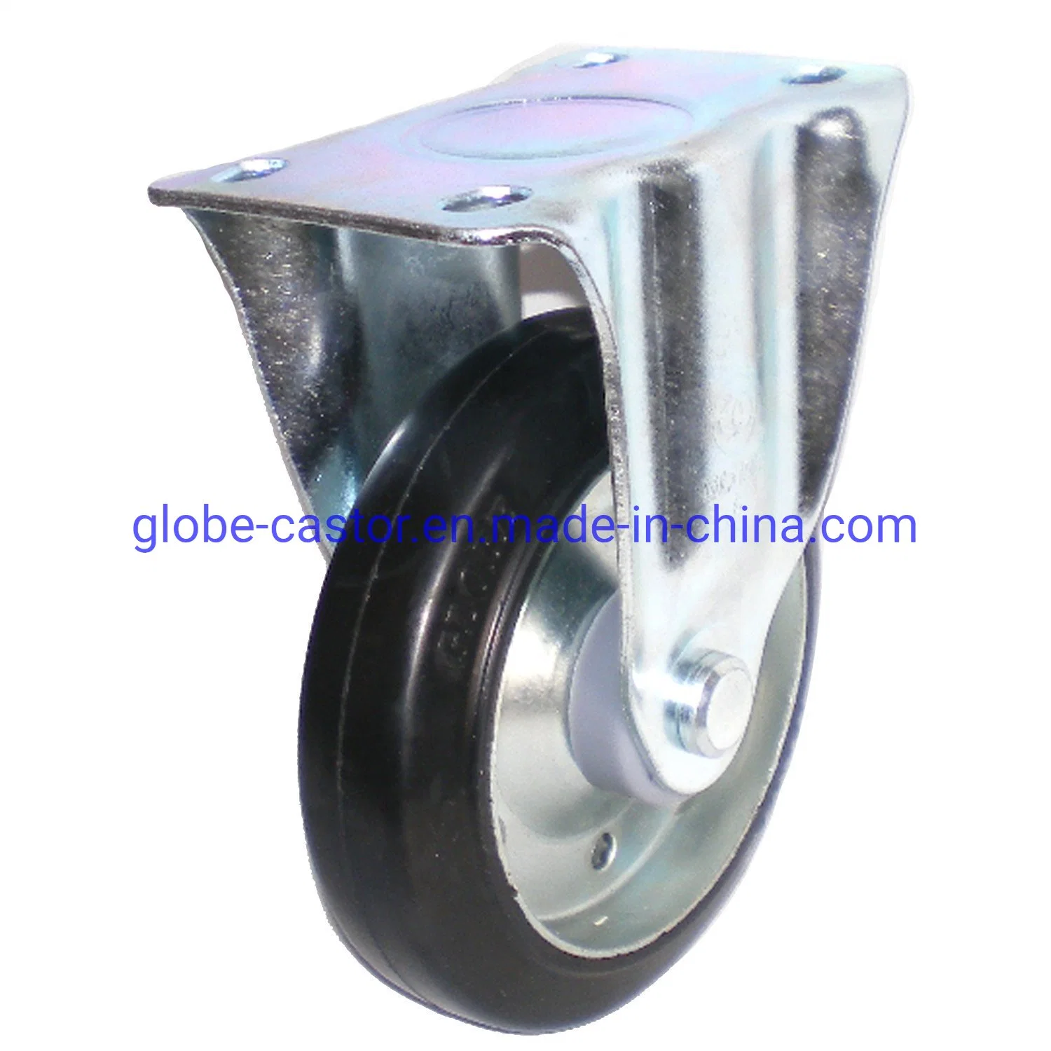 Black Heavy Duty Industrial Steel Core Rubber Caster Wheel