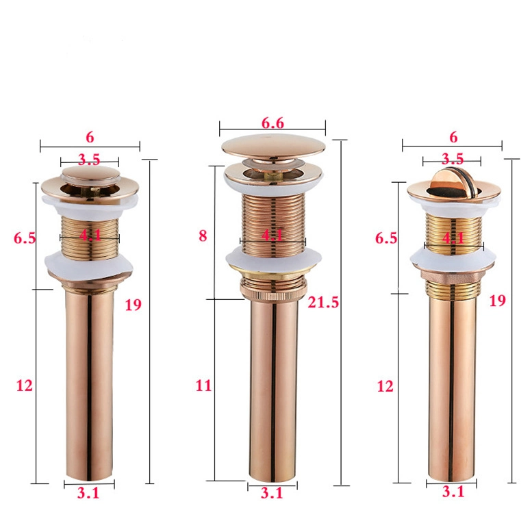 SPD-1010 Rose Gold Vessel Sink Drain Without Overflow Shower Bath Drain Pop up Drain