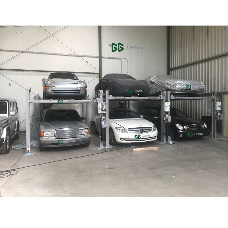 REAL MANUFACTURER 2 car storage  4 post car parking lift factory