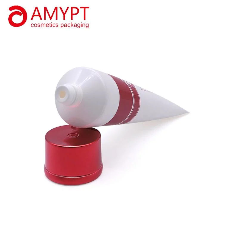 Red Shampoo Soft Tube Packaging Cosmetic Plastic Tube Custom Pattern Container