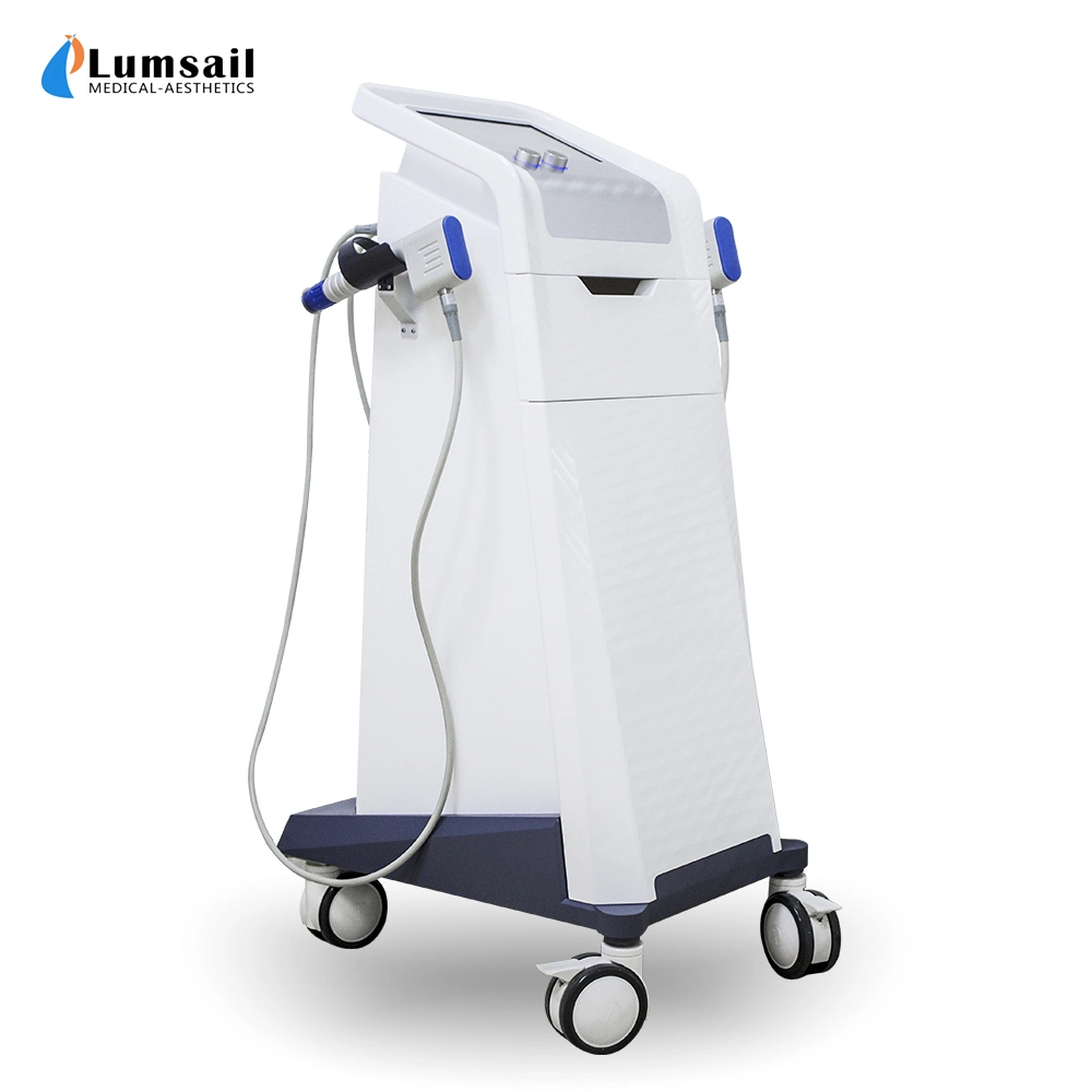 2021 Dual Channel Extracorporeal Shock Wave Therapy Machine for Physiotherapy Acoustic Shock Wave Therapy for Plantar Fasciitis