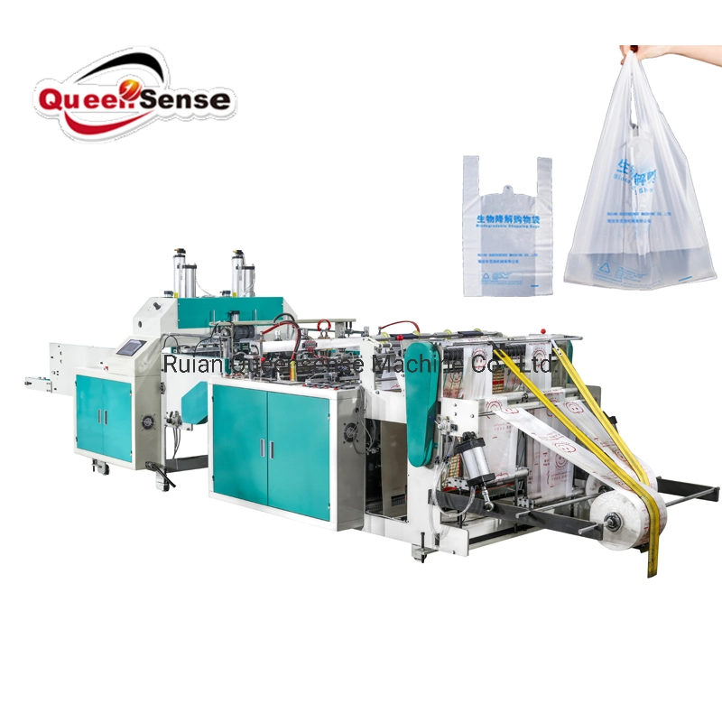 Dfhq-450*2 Máquina Automática de Fabricação de Sacolas Plásticas Fabricante de Sacolas Tipo Camiseta Preço da Máquina de Fabricação de Sacolas