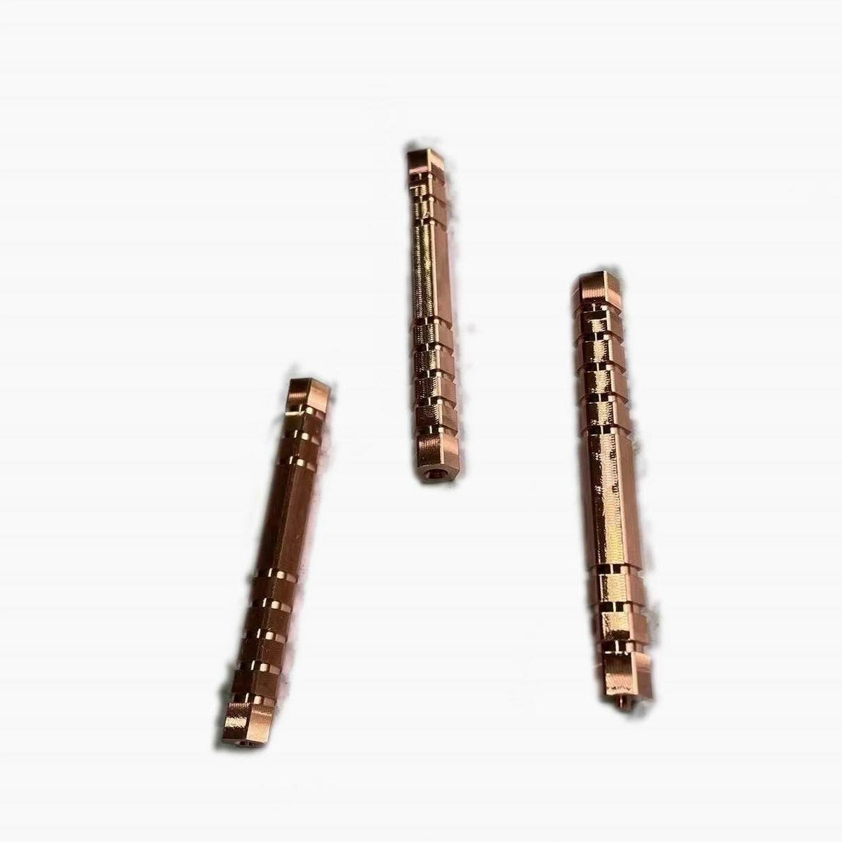 Precision CNC Turning Copper Parts Copper Fastener Connection Parts Feedthrough Copper Parts OEM Long Copper Bar Copper Tube Turning Parts