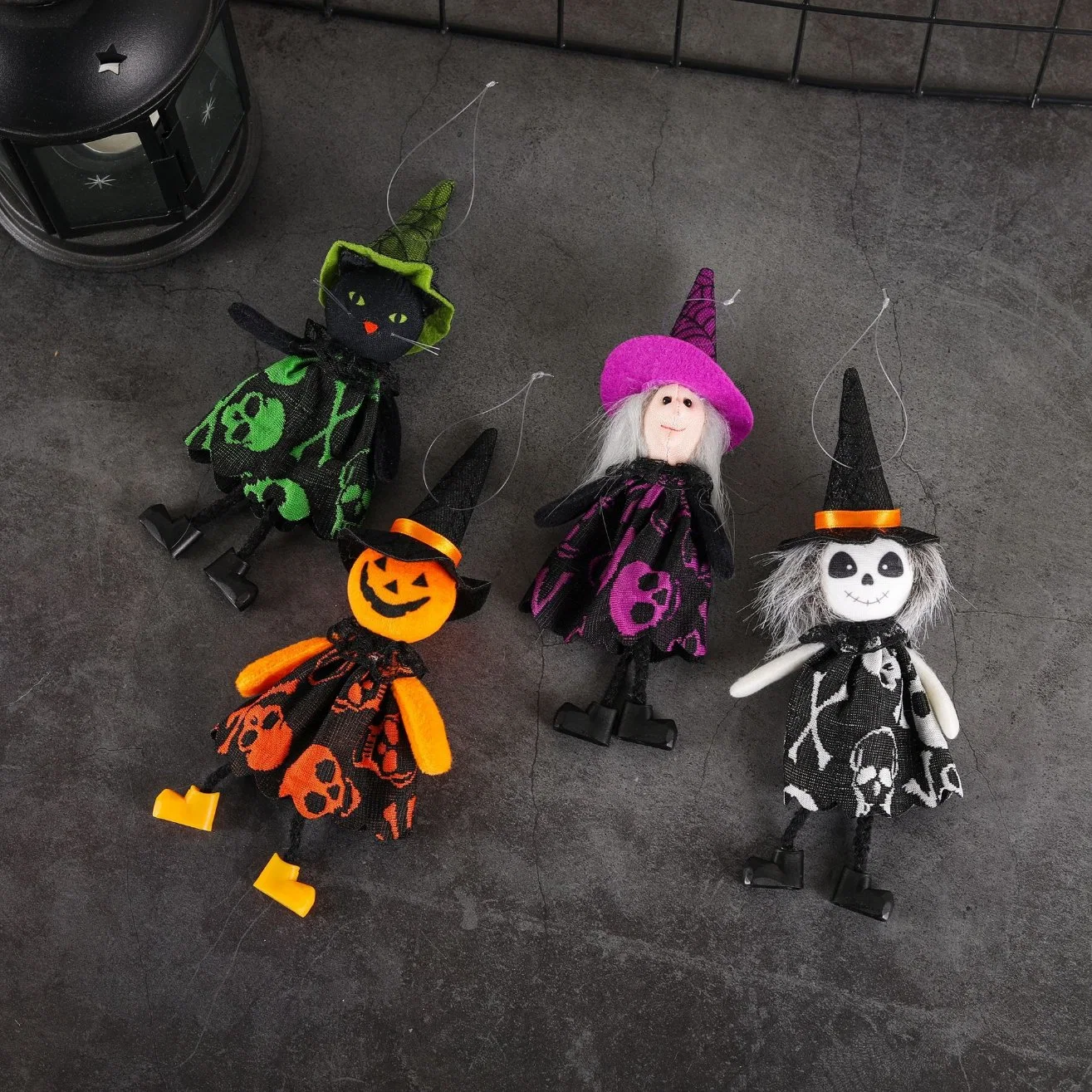 Halloween Decorative Supplies Ghost Festival Creative Cartoon Pumpkin Witch Pendant Children's Party Supplies