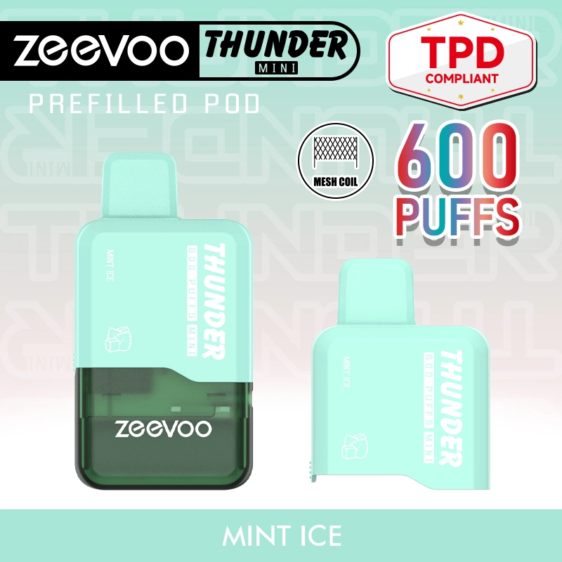 Zeevoo Thunder Latest Wholesale/Supplier Custom Vaporizer Bars Tpd Disposable/Chargeable Vape Pen 600 Puff E Cigarette 2% Nicotine Shipping Cheap Vapes Juice