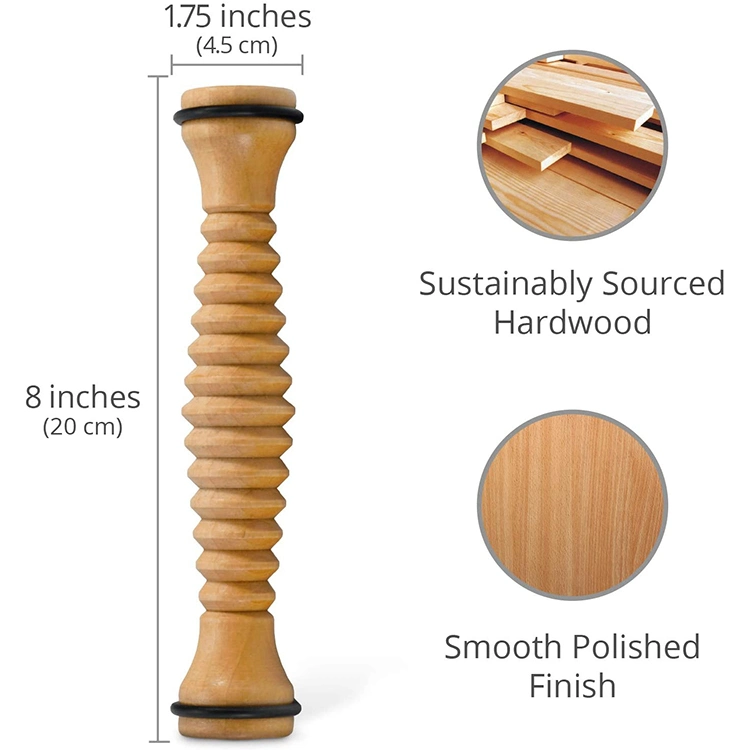Dispositivo portátil de massagem de madeira do Corpo do Rolete de volta o pé de madeira Pé do rolete massajador para relaxamento
