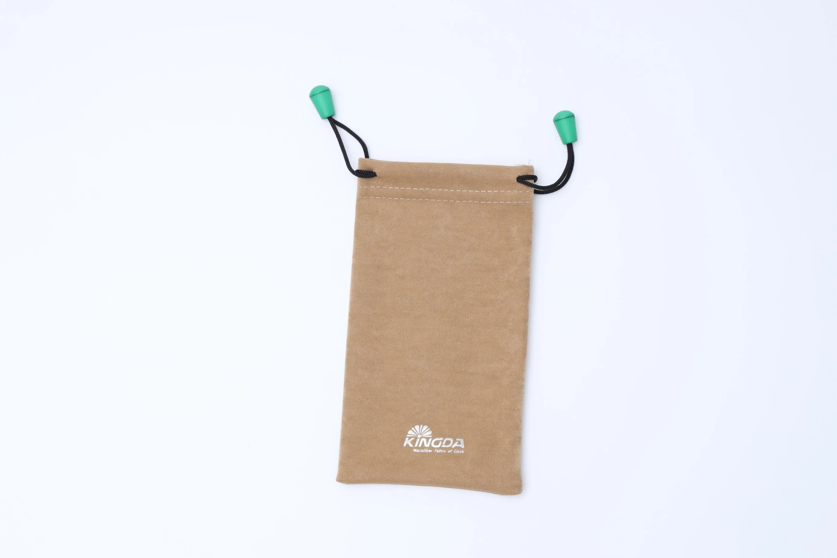 Soft Touch Microfiber Drawstring Bag with Logo Printing and Bead