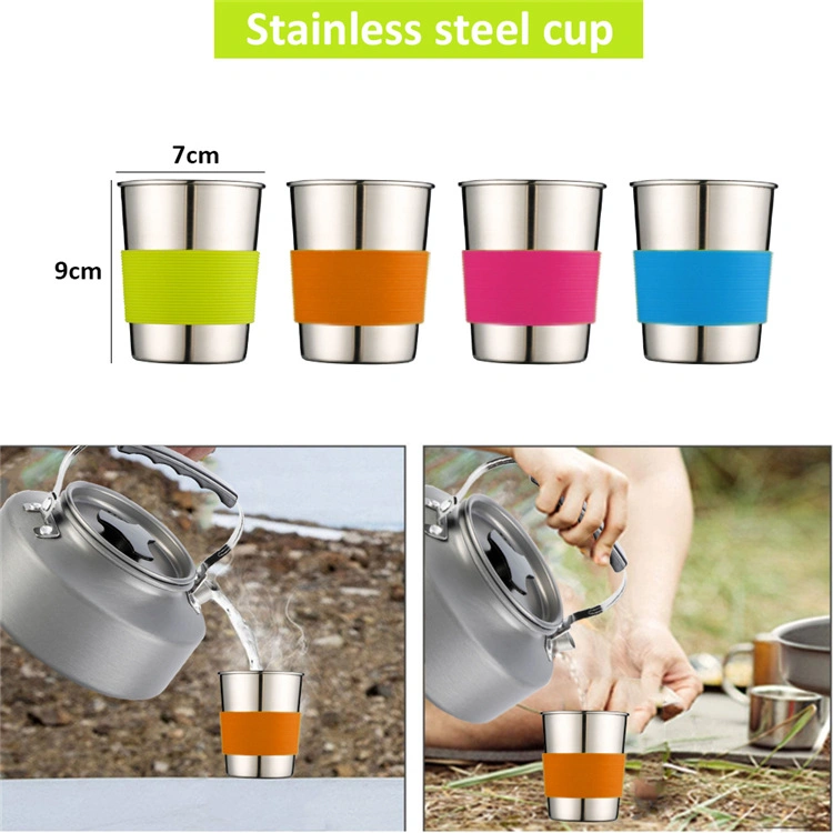 Camping Aluminum Cookware Set, Suitable for 5-6 People