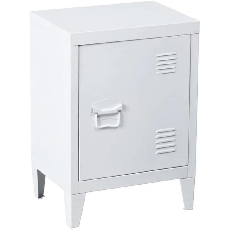 Mesita de noche blanca de 1 puertas Armario de almacenamiento Mesa para comedor