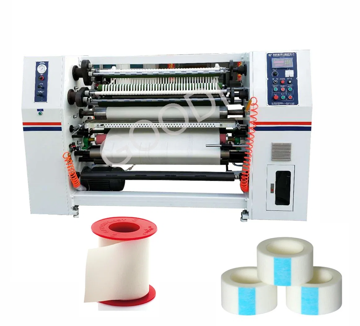 Máquina de cinta de papel microporoso para uso médico Plaster de óxido de zinc quirúrgico Equipo de corte