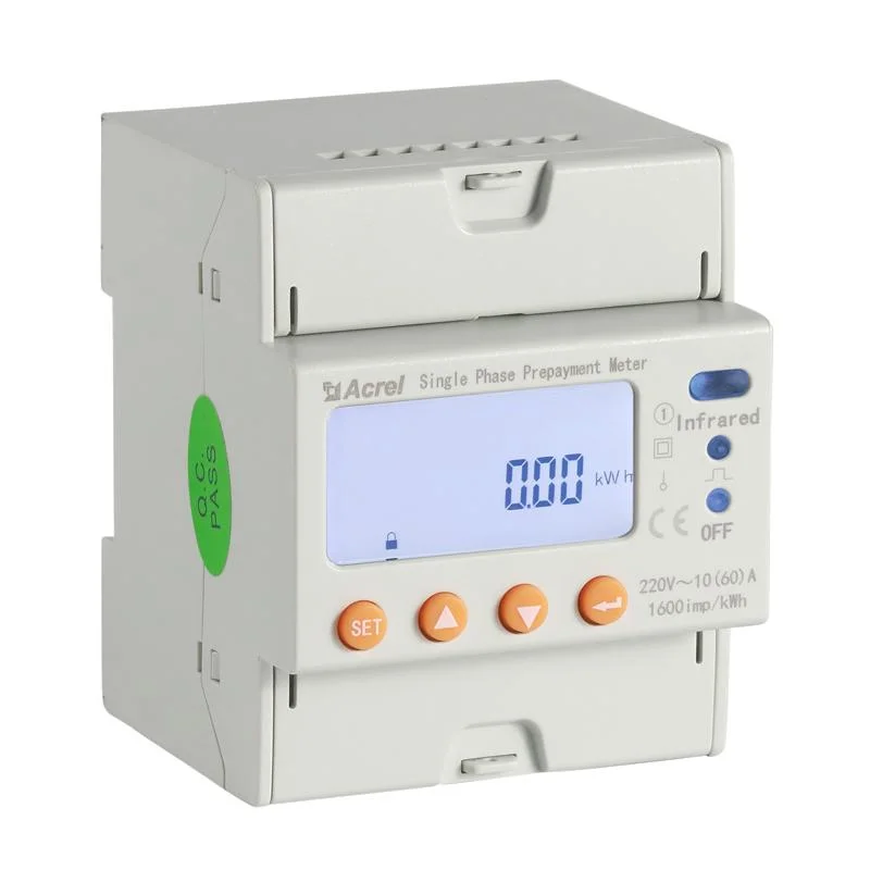 Acrel Adl100-Eynk Single Phase Prepaed Energy Meter Inدمج مساعدة المغناطيس مقياس أحادي الطور للدفع المسبق لسكة ريليه DIN