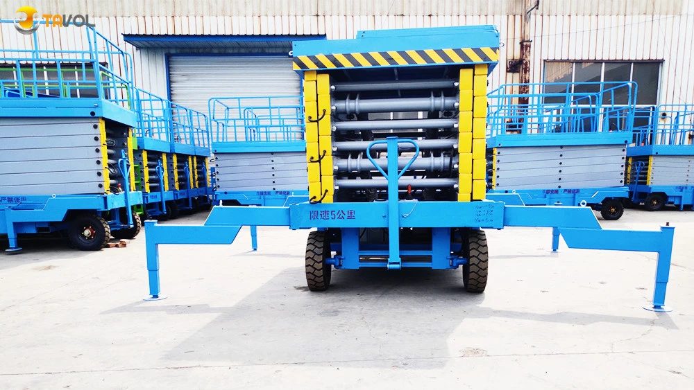 China Tavol Brand High quality/High cost performance 11m 300kg Mobile Scissor Lift Platform on Sale