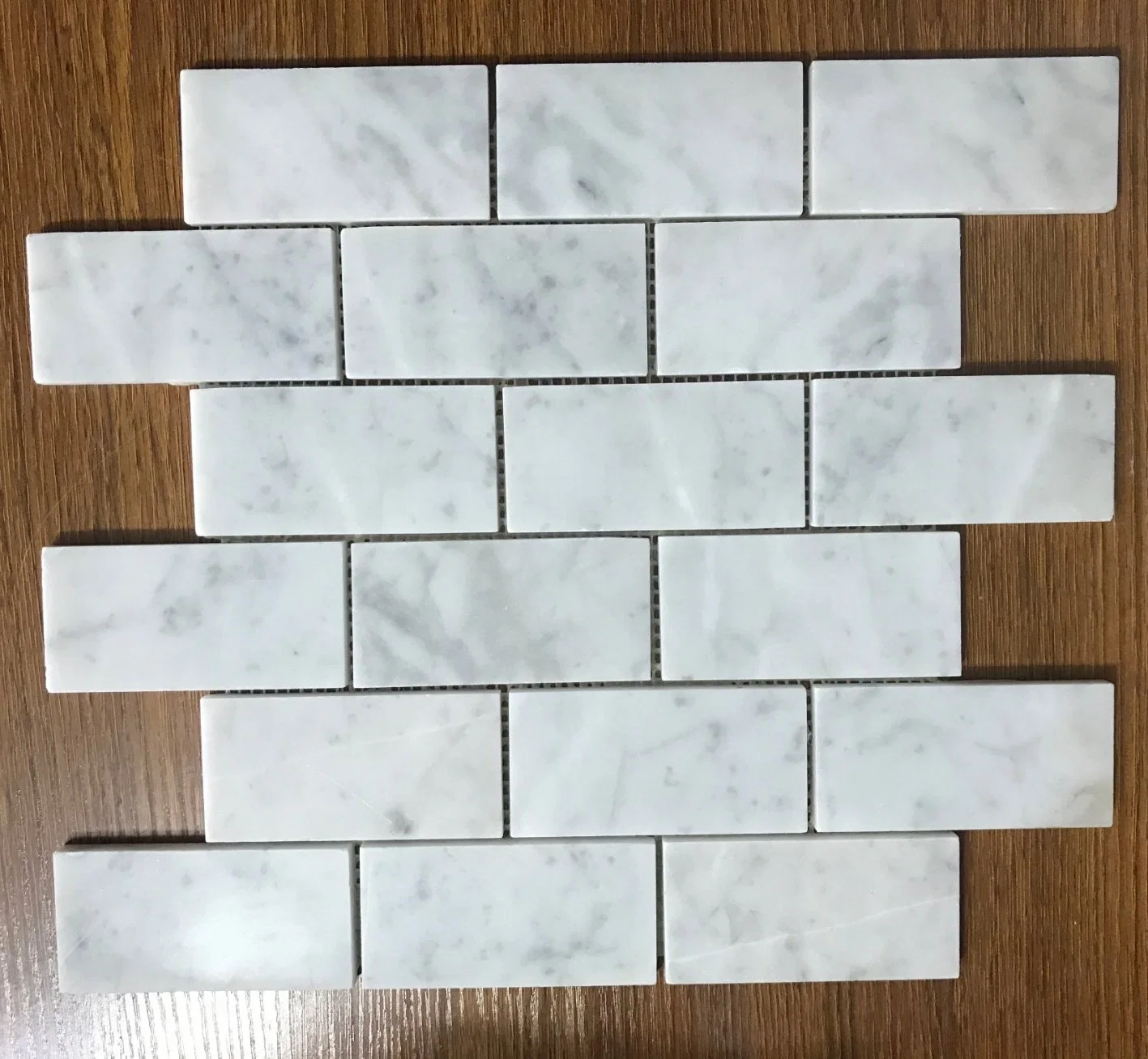 Basketweave Crystal White Marble Mosaic Tile for Wall Backsplash