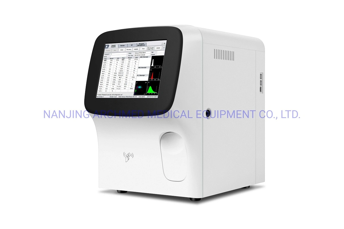 Equipo de laboratorio Blockbuster Mini 10,4-Part Hematology Analyzer con 5 pulgadas Pantalla táctil TFT