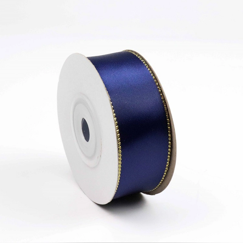 Single Face Double Face Polyester Silk Satin Ribbon Wholesale/Supplier Satin Ribbon with Metallic Edge Suppliers