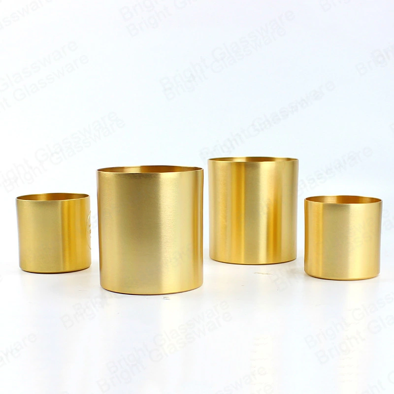 16 Oz Gold Metall Kerzenbehälter Aluminium Becher Tassen