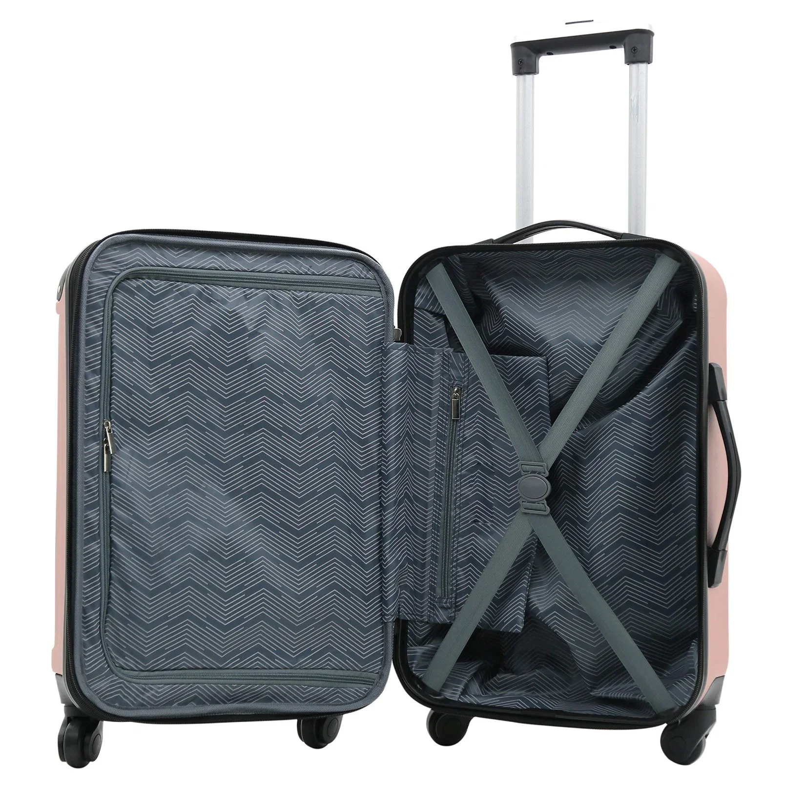 with Wheeled Rolling Suitcase Set Rose Gold Suitcase and Other Colors