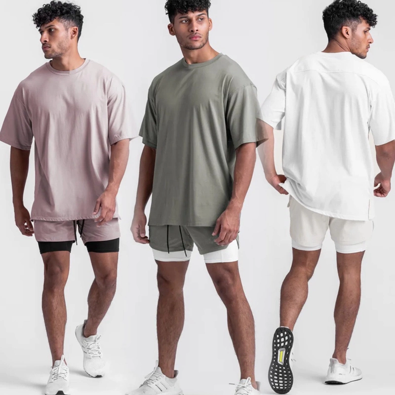 Wholesale Casual Loose Fit Basic Style Cotton T-Shirts Sports Top, Midweight Athletic Running Shirt Classic Gym Tees Premium Mens T Shirts Streetwear