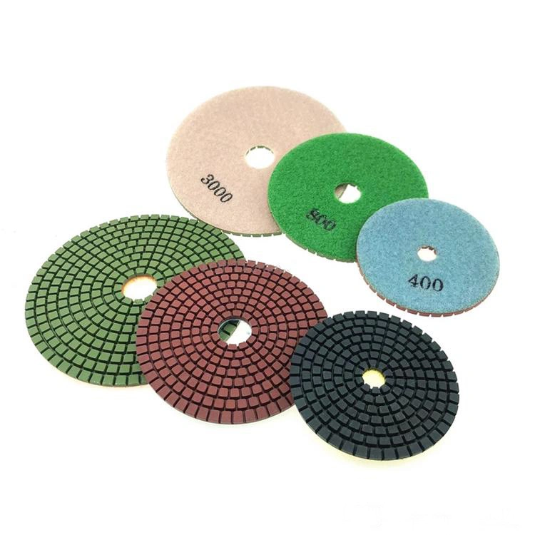 10 Inch D250mm 7 Steps Super Brightness Polishing Pad for Granite Marble Stone Flexible Wet Polishing Pad for Angle Grinder