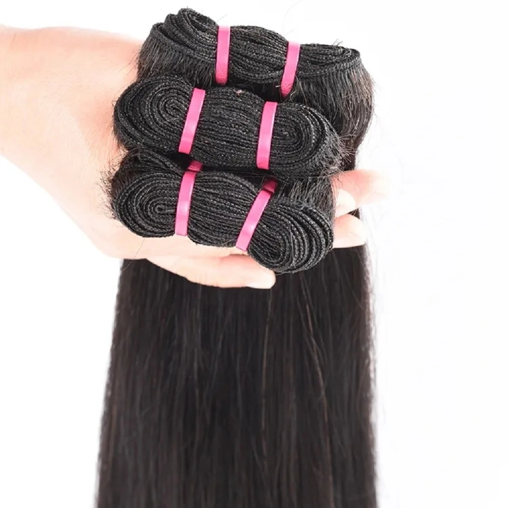 Grade 12 a Machine Double Weft Drawn Peruvian Straight Human Hair Bundles in Extension