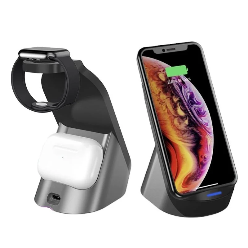 H18 New Arrival Wireless Chargers 3 in 1 Fast Charging Phone Wireless Charging Dock Station Stand Charger for Apple Airpods PRO