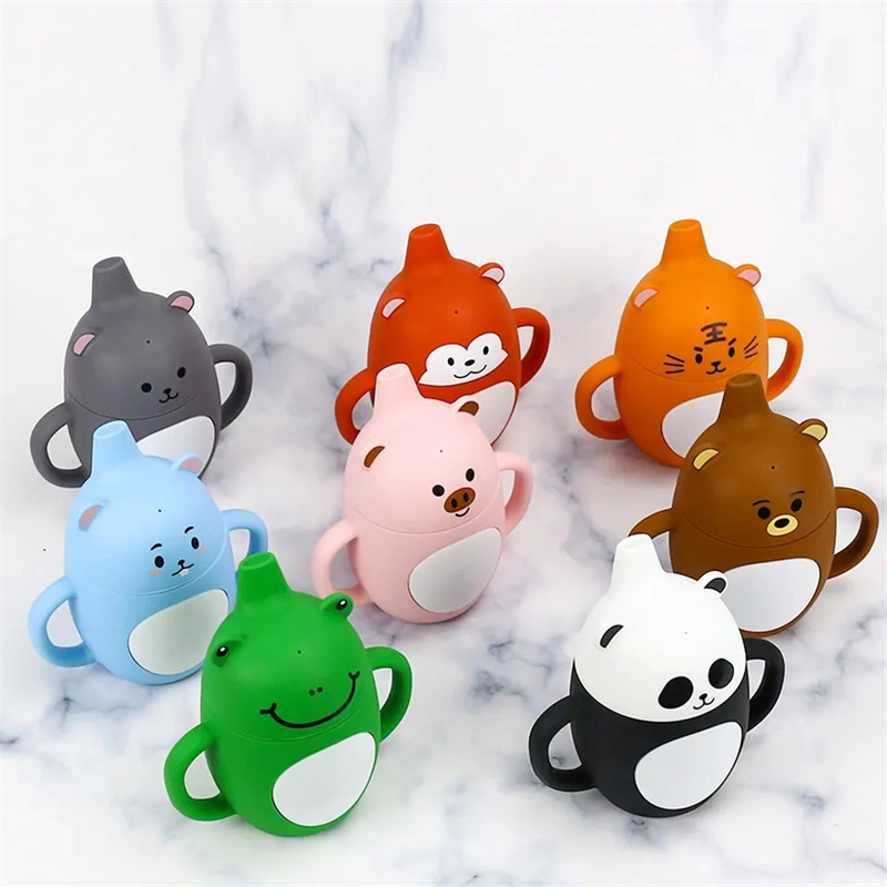 Bonitinha Forma Animal de silicone de brinquedos para crianças Kids Sippy o bebé