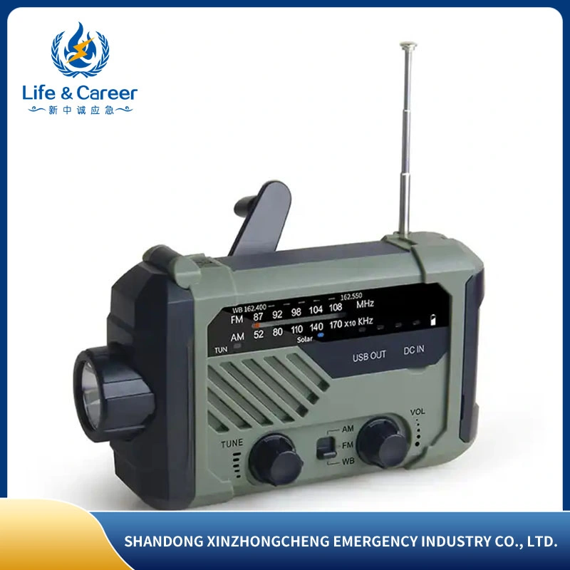 Multifunction Hand Crank Radio Am/FM Radio with 4000mAh Power Solar Portable Multi Band Radio