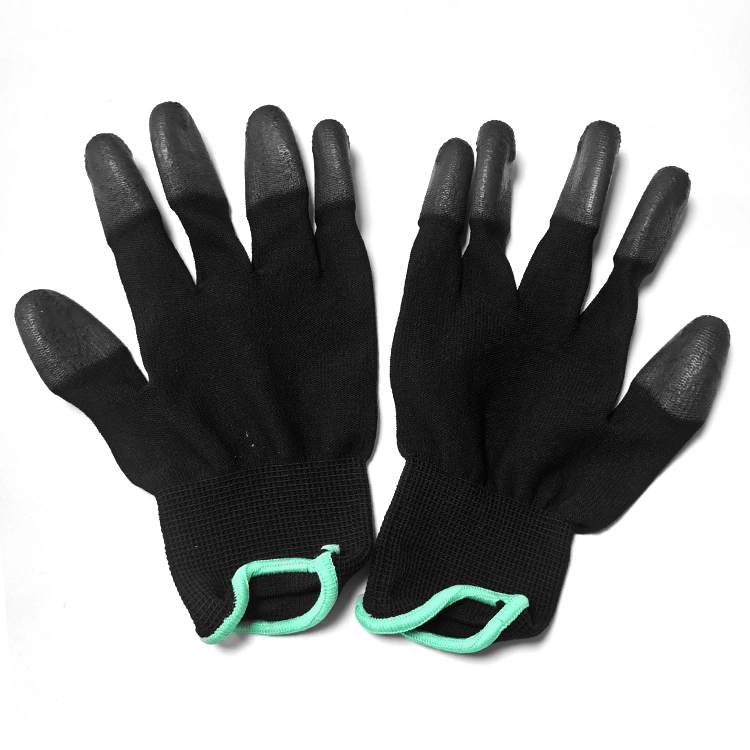 Polyester and Conductive Carbon Fiber ESD Anti-Static Finger Coated Gloves