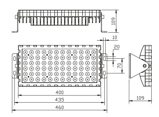 Usine de fabrication de projecteur LED extérieur en aluminium 50W 60W 72W 100W 120W pour paysage, parc, bord de route et stade.