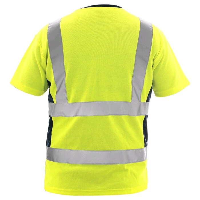 Camiseta de manga corta de trabajo en dos tonos con cuello redondo para hombre Camiseta reflectante de seguridad