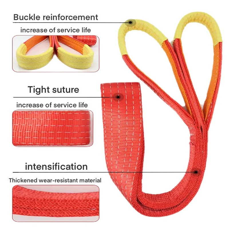 100% Polyester Eye-Eye Lifting Belt Made in China Material Handling Industrial Lifting