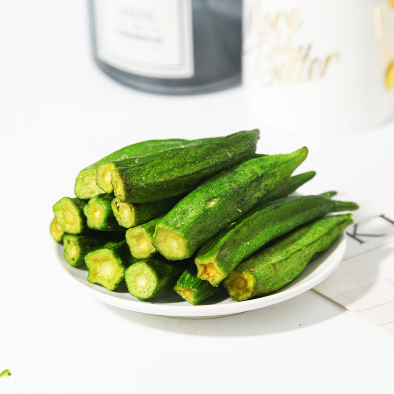 Vakuum Gebratene Getrocknete Gemüse Okra Chips