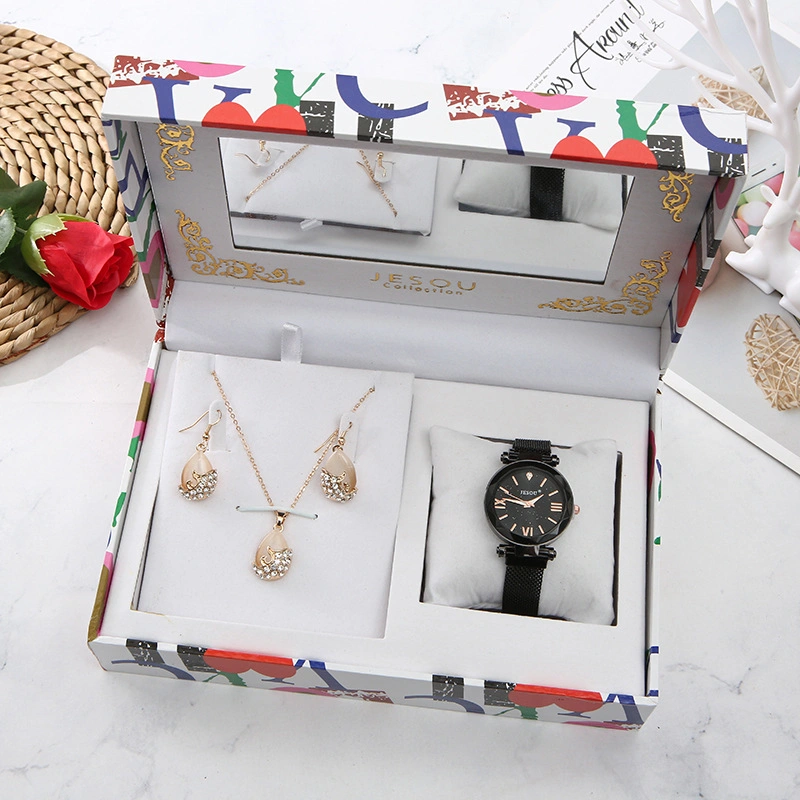 2020 Nouveau Mother's Day Gift Set avec le métal bijoux Set Necklace Earrings et regarder