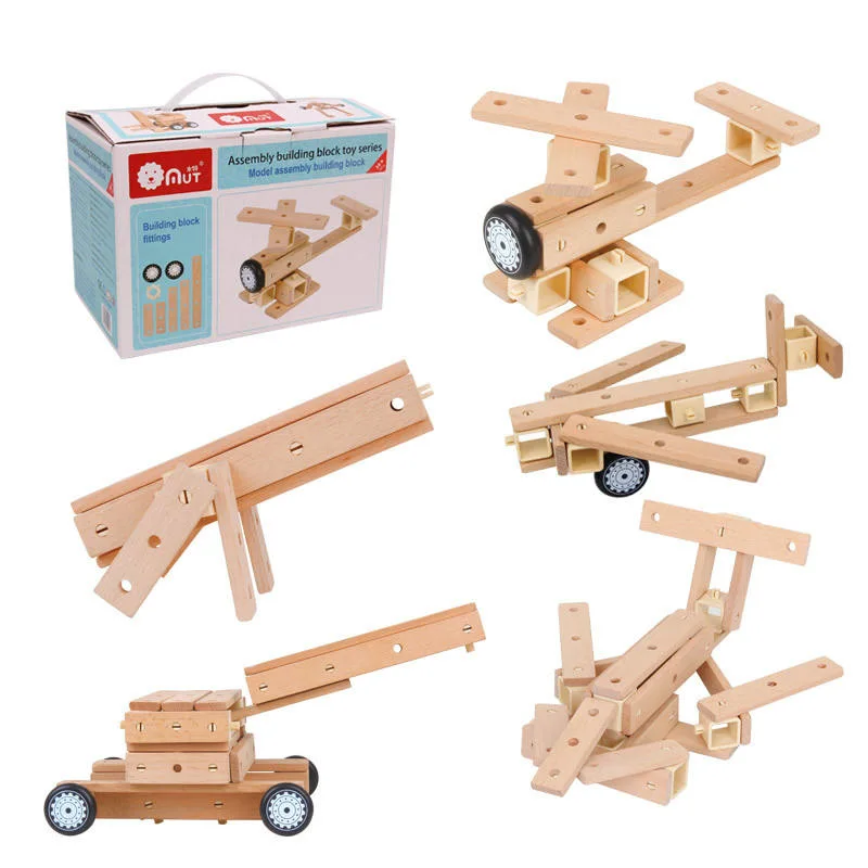 Airplane Assembling Wooden Children Kids Intellectual Development DIY Toys Building Blocks Sets