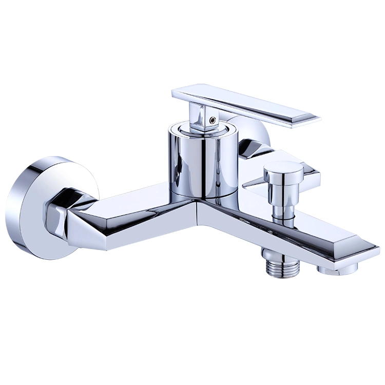 Bathroom Bath Mixer Taps Chrome Wall Mounted Bathtub Shower Faucet