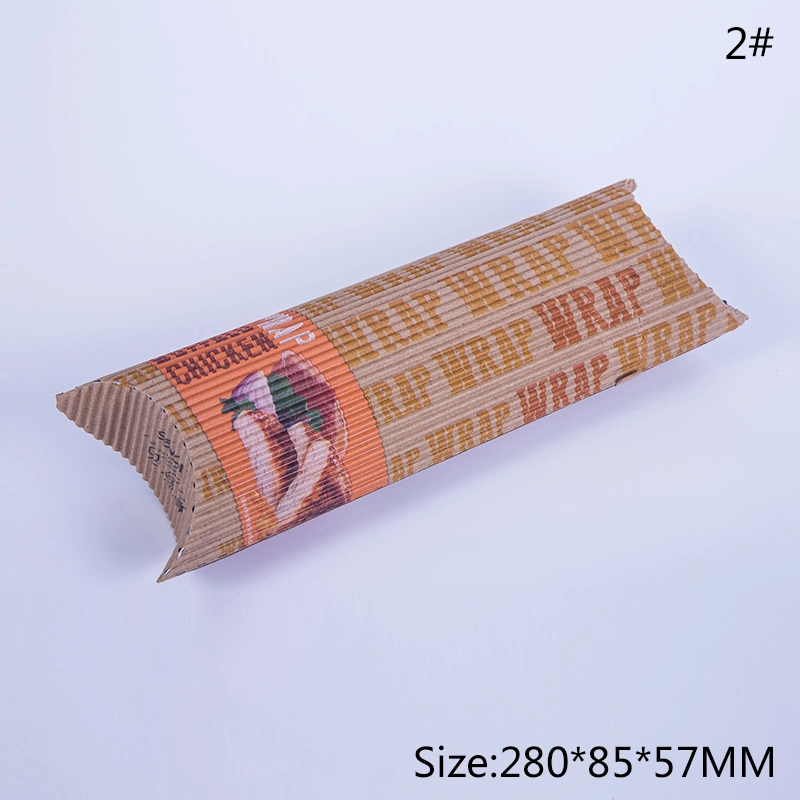 Kraft marrón papel corrugado circular de pan de caja de almohada de la ventana