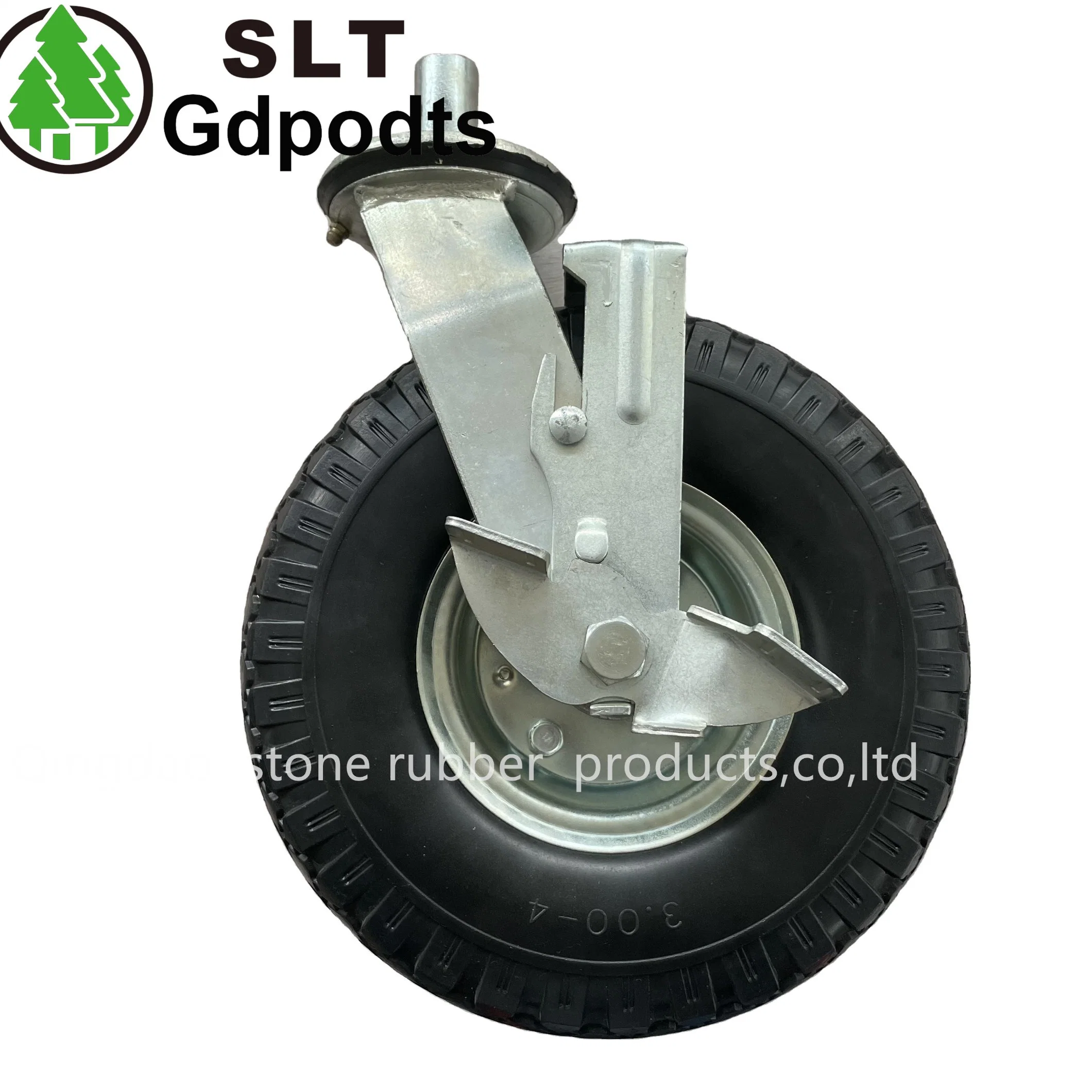 10 Inch Flat Free Caster Wheel with Brake Swivel Caster Wheel