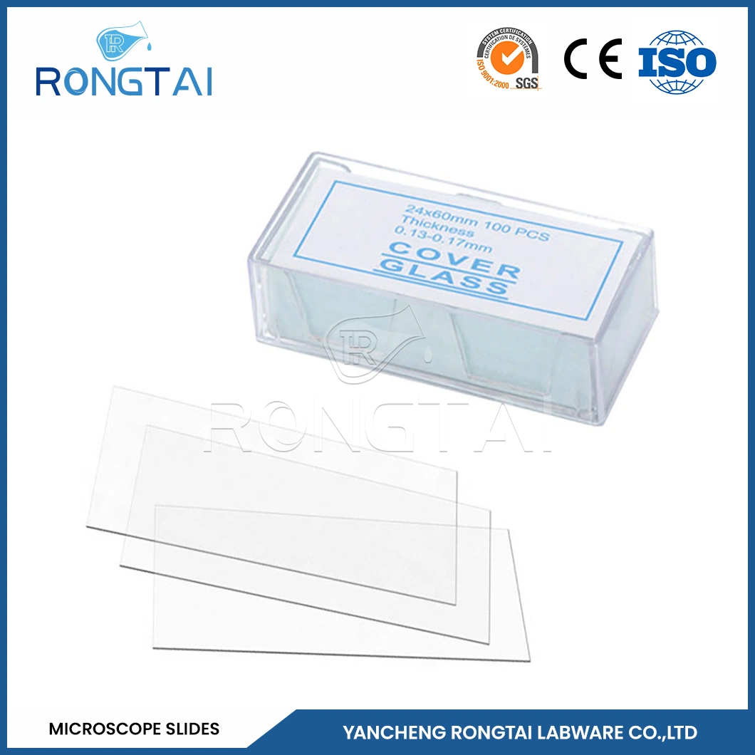 Rongtai Medical and Laboratory Consumíveis Factory Circular Microscope Slides China 7101 7102 7105 7107 7109 lâminas de vidro em laboratório