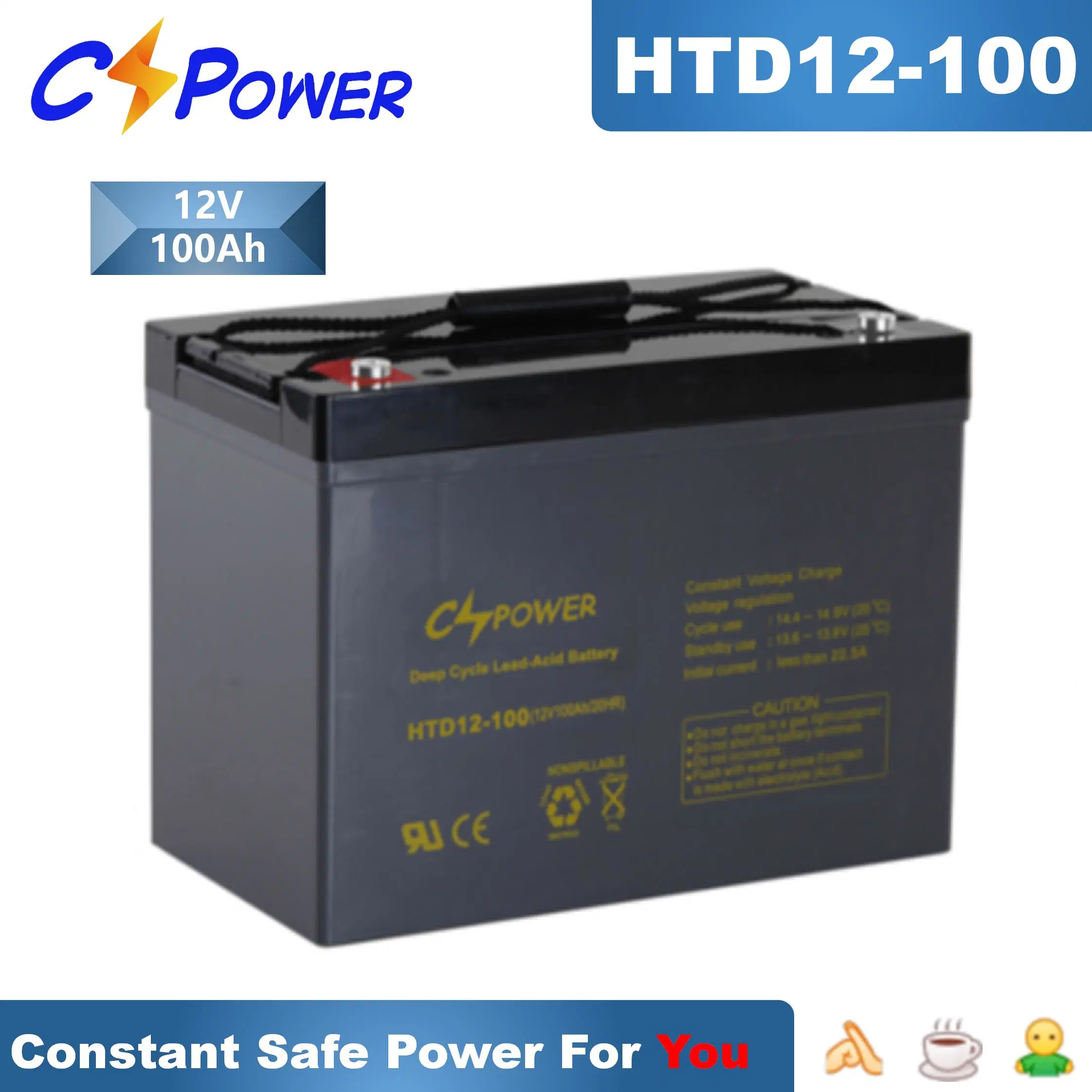 Cspower Batterie longue durée de vie cycle profond de l'AGA de l'onduleur de la batterie solaire/outil d'alimentation de stockage ensoleillé vs Narada